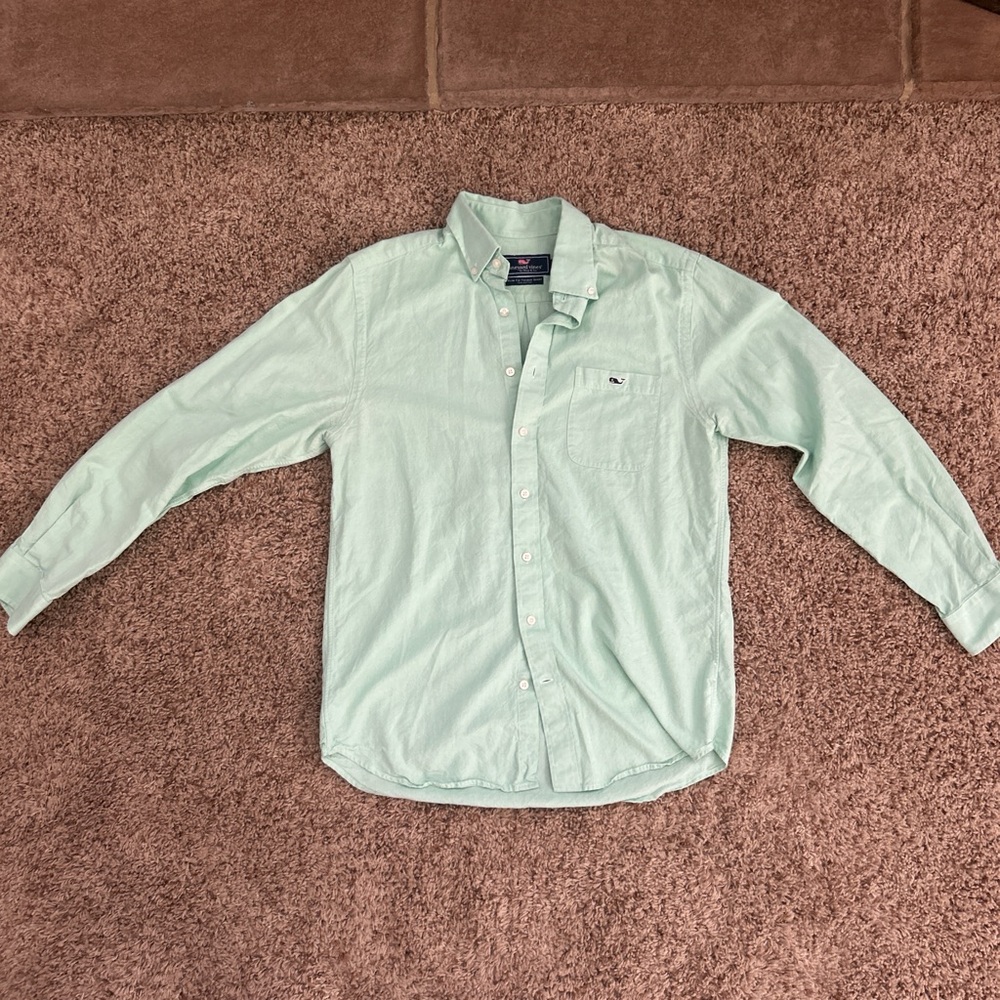 Vineyard Vines Mint Green Mens Button-Down Shirt